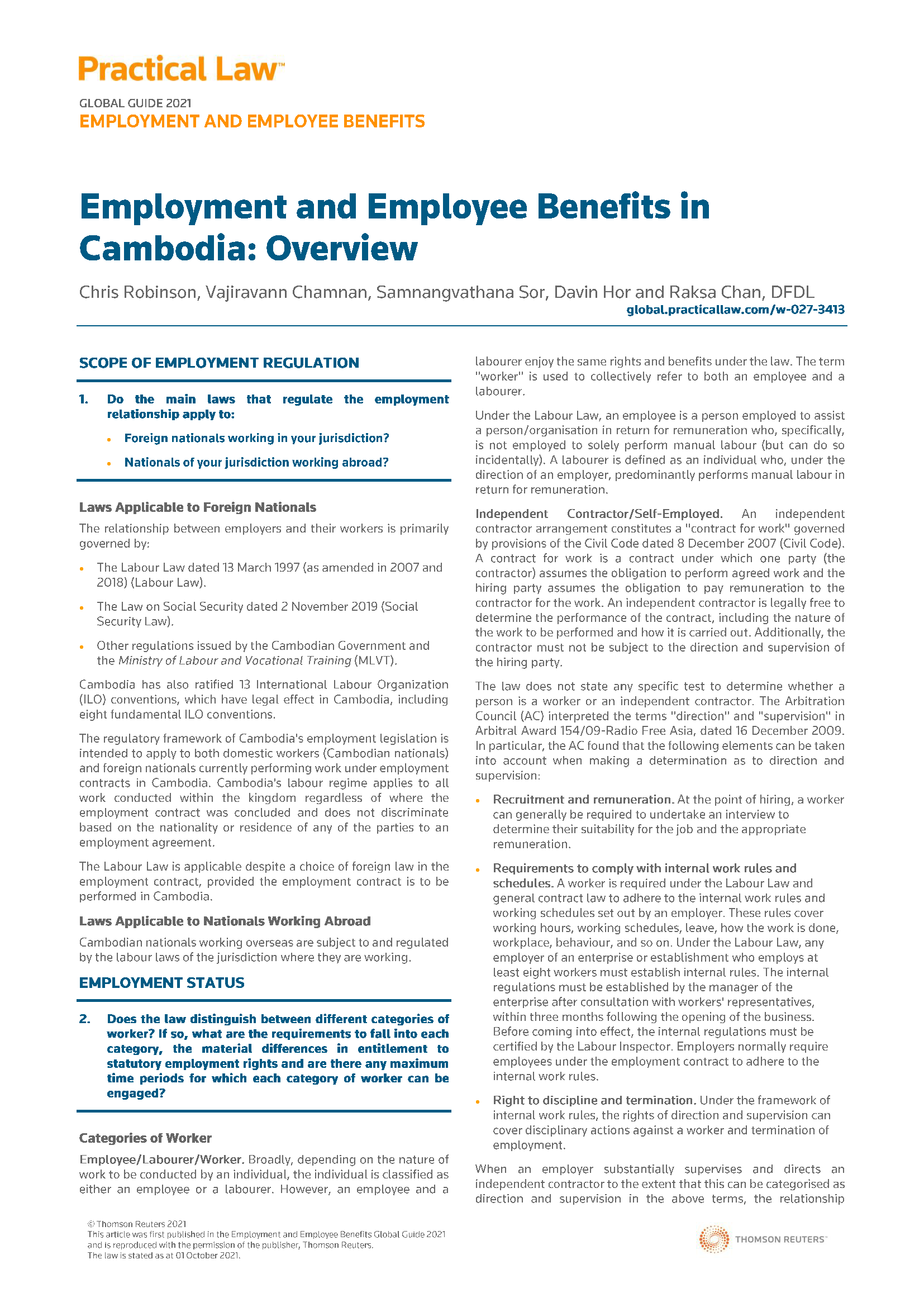 Cambodia: Employment Rights Explained