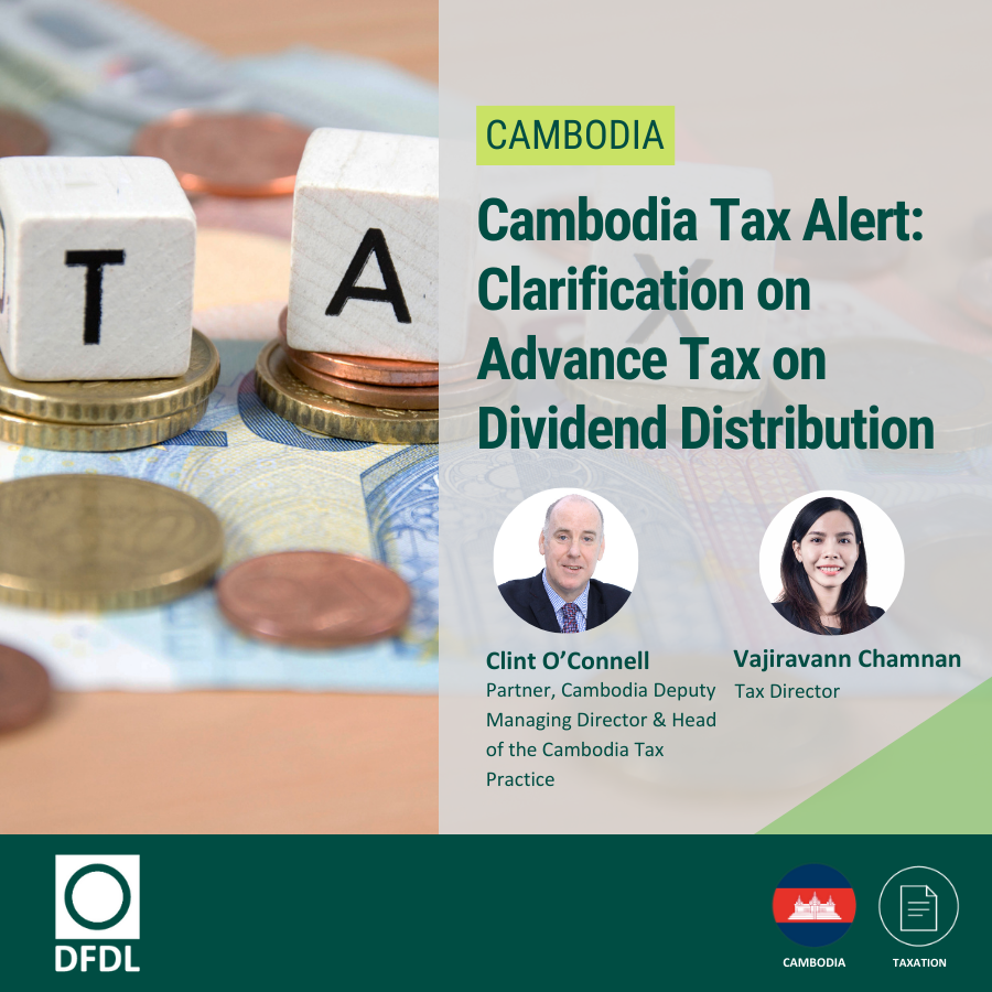 Cambodia Clarification on Advance Tax on Dividend Distribution